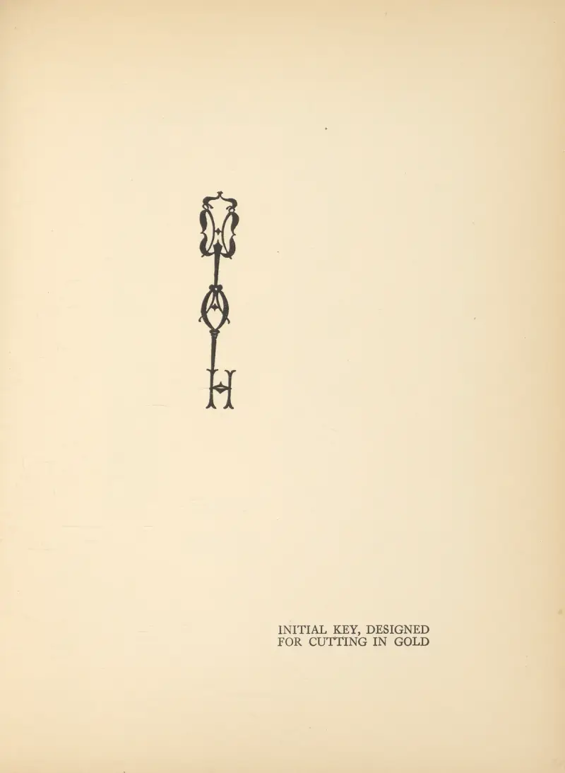Initial Key, Designed For Cutting In Gold av Aubrey Vincent Beardsley