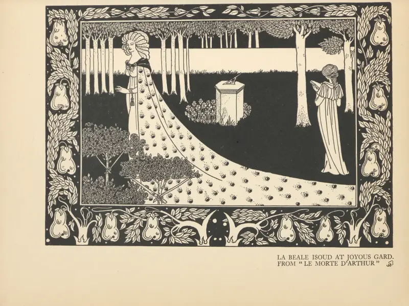 La Beale Isoud in Joyous Gard. Aus 'Le Morte d'Arthur', 1912 von Aubrey Vincent Beardsley