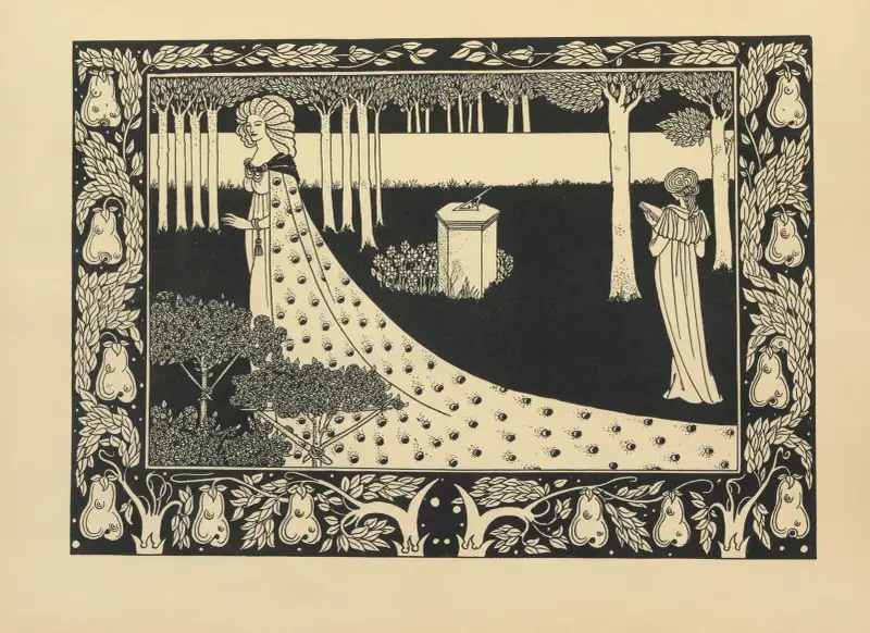 La Beale Isoud at Joyous Gard From ‘Le Morte Darthur’ av Aubrey Vincent Beardsley