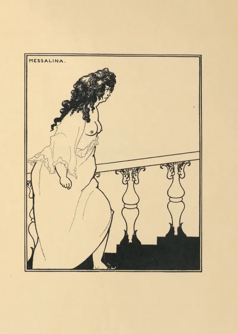 Messalina Returning From The Bath av Aubrey Vincent Beardsley