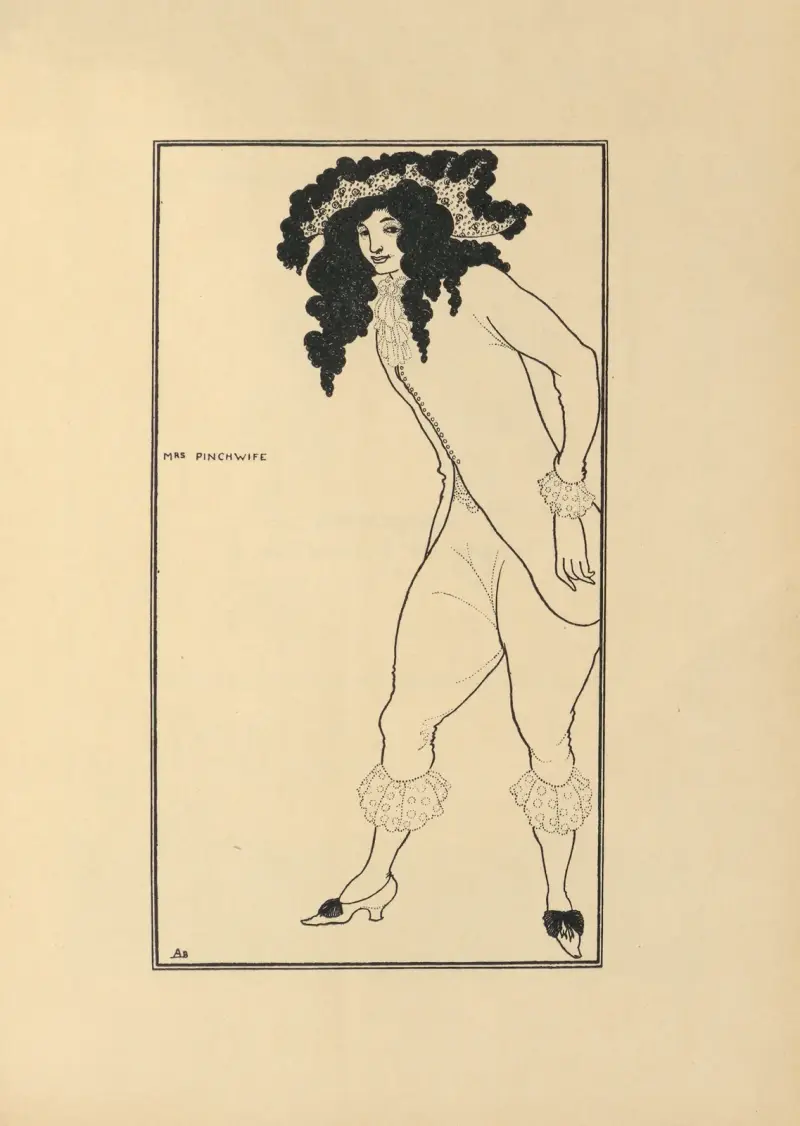 Mrs Pinchwife. Ur 'The Savoy' nr 8 av Aubrey Vincent Beardsley