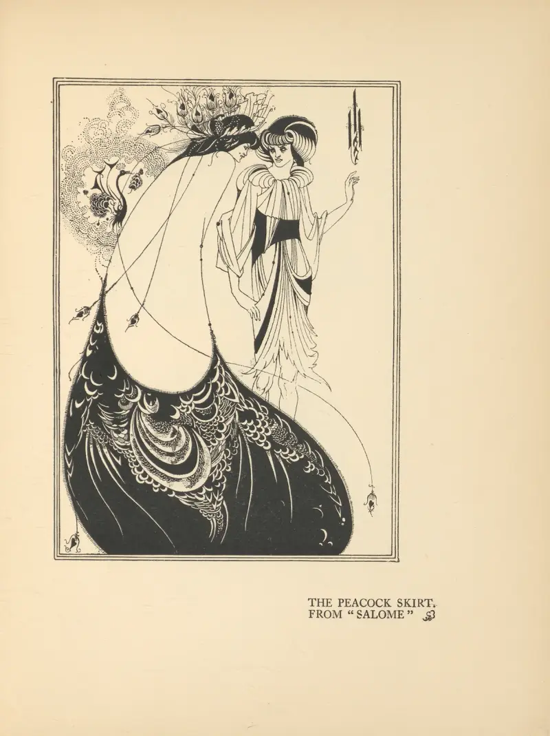 Påfågelsjalen. Ur ”Salome” – nr 1 av Aubrey Vincent Beardsley
