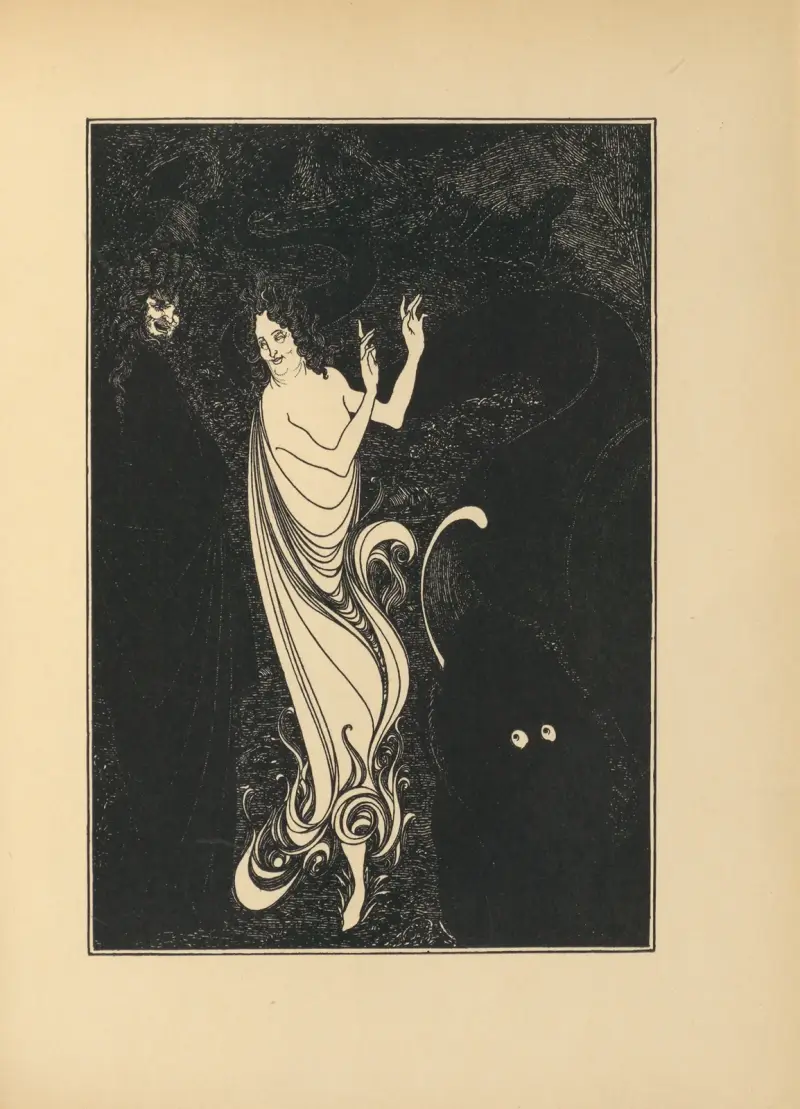 Det tredje tablån ur Richard Wagners ”Rhenguldet”. Ur ”The Savoy” nr 2 av Aubrey Vincent Beardsley