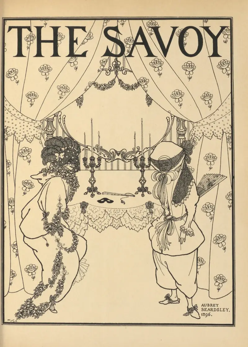 Titelsida. Ur 'The Savoy' nr 1 och 2 av Aubrey Vincent Beardsley