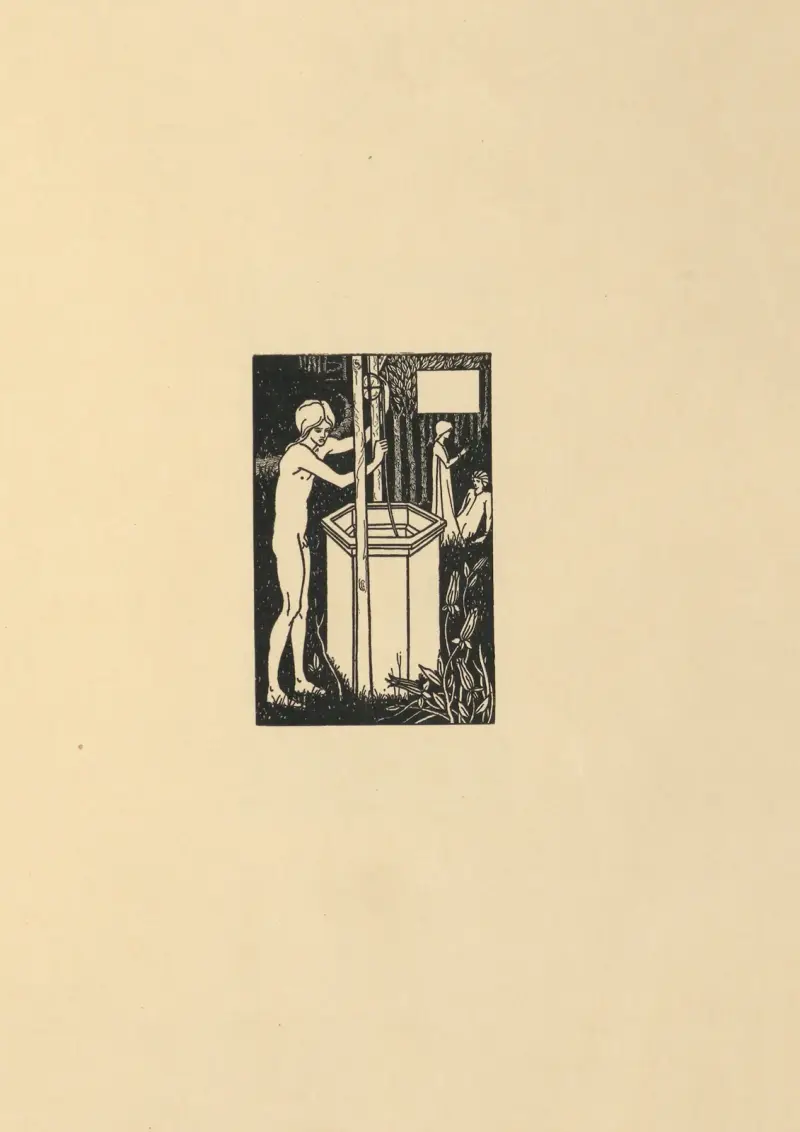 Vignette. Aus „Le Morte d'Arthur“, Nr. 12 von Aubrey Vincent Beardsley