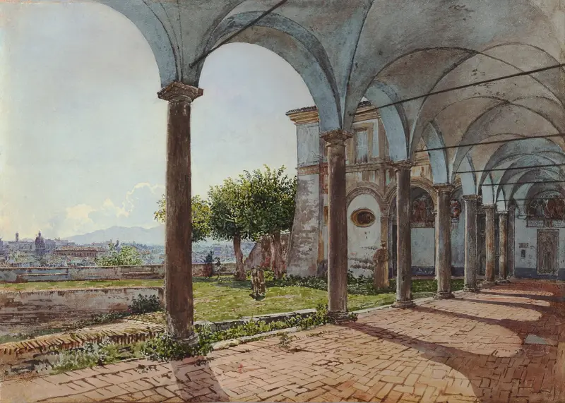 Pohled ze Sant'Onofria na Řím, Rudolf von Alt