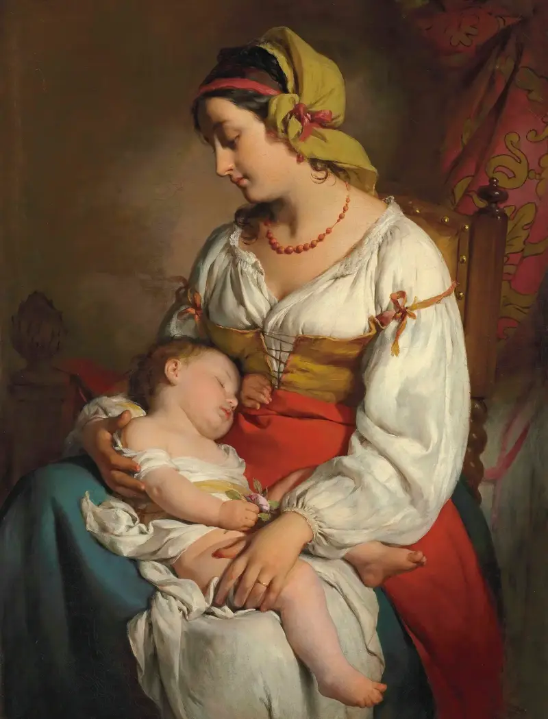 Italienische Mutter mit Kind von Friedrich von Amerling
