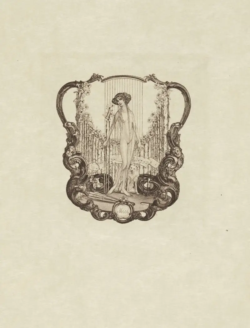 Exlibris; Mici – noter och bokmärke av Franz von Bayros