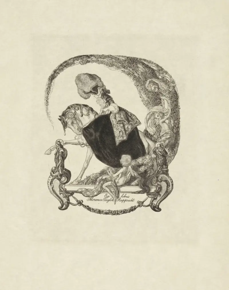 Exlibris för Florence Taylor Rupprecht av Franz von Bayros