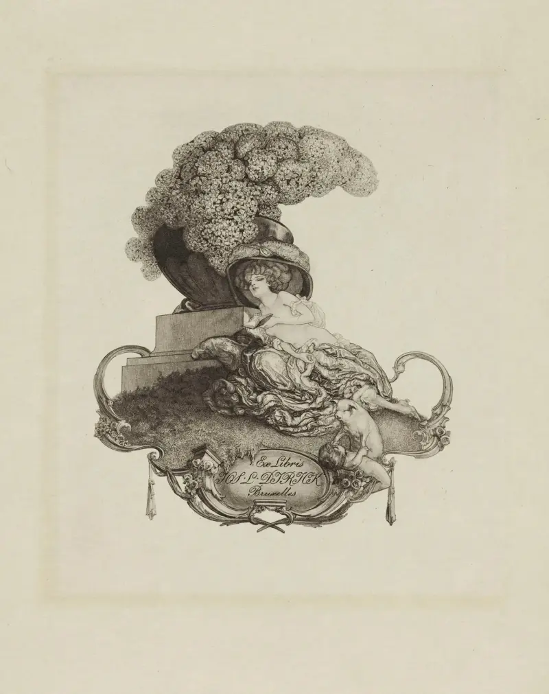 Exlibris für Jos. L. Dirick, Brüssel von Franz von Bayros