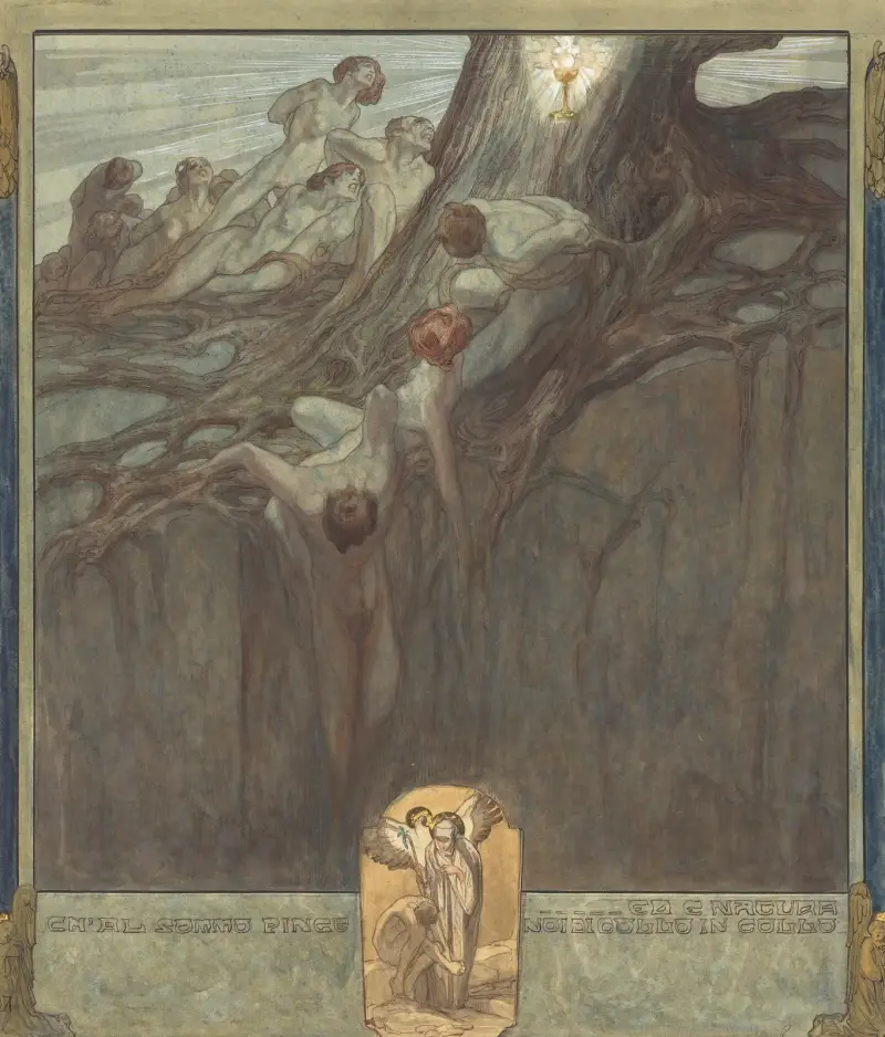 Till den högste fursten och naturen, vi från hals till hals av Franz von Bayros