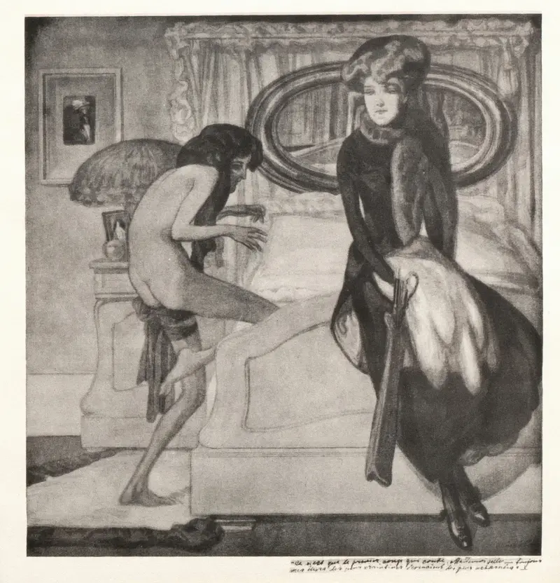 Erotische Darstellung av Franz von Bayros
