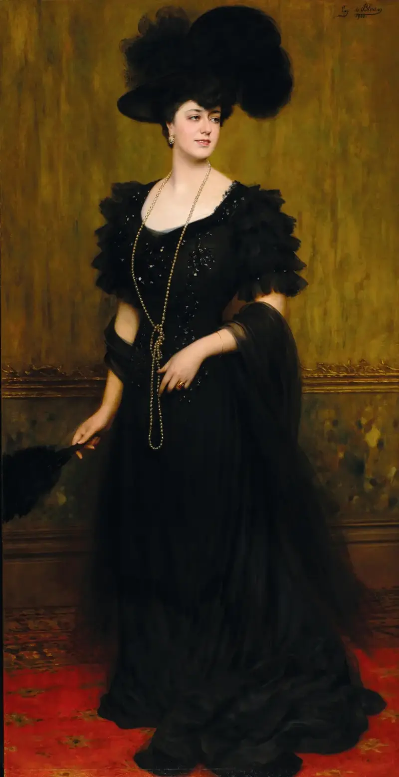 Porträtt av Madame Lebreton av Eugen von Blaas