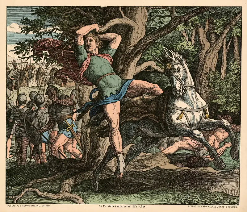 Absaloms Ende (The death of Absalom) av Julius Schnorr von Carolsfeld