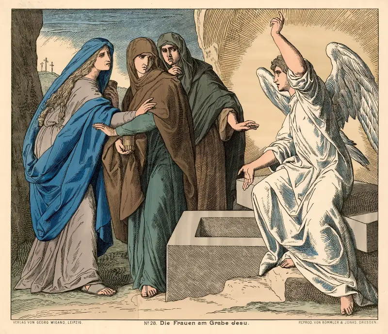 Kvinnorna vid Jesu grav (en ängel förkunnar Kristi uppståndelse) av Julius Schnorr von Carolsfeld