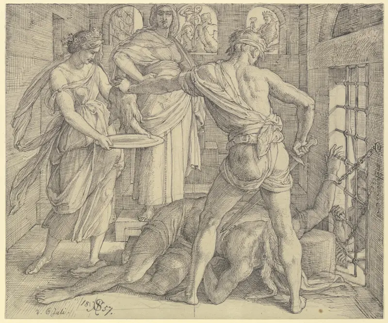 Halshuggningen av Johannes Döparen av Julius Schnorr von Carolsfeld