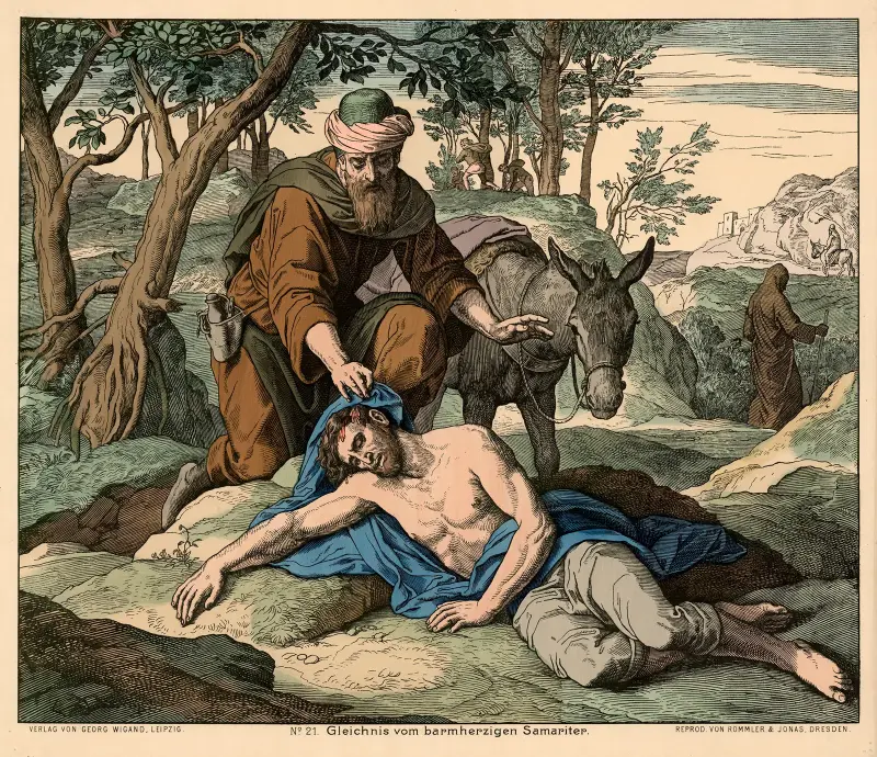 Liknelsen om den barmhärtige samariten av Julius Schnorr von Carolsfeld