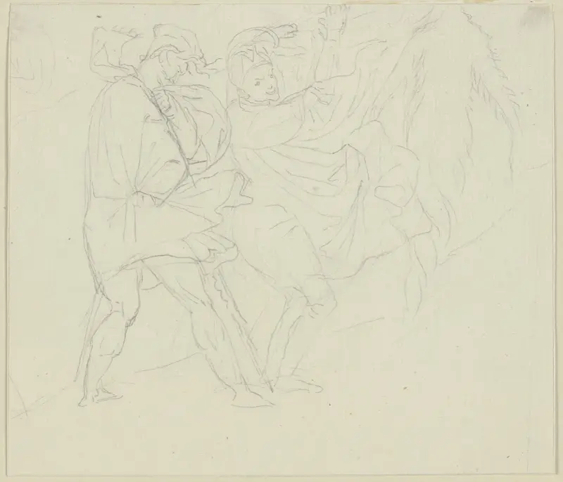 Färden till Brocken; Faust och Mephisto av Peter von Cornelius
