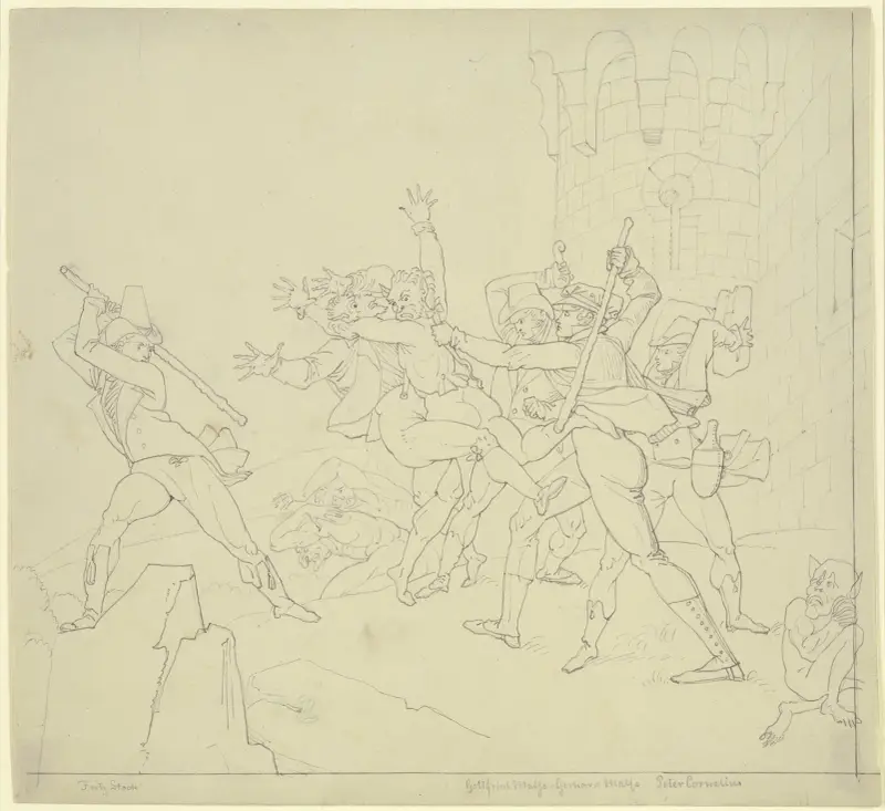 Slaget vid Königstein (Taunusresan) av Peter von Cornelius