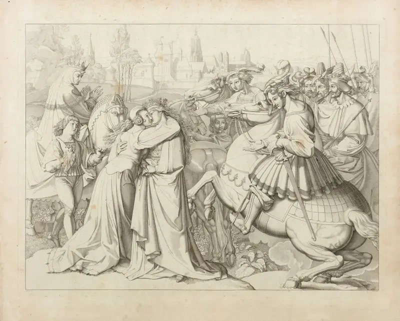 Siegfried griper en björn av Peter von Cornelius