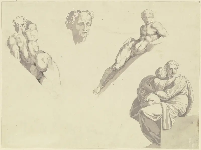 Studien aus der Sixtinischen Kapelle des Michelangelo nach Kupferstichen gezeichnet von Peter von Cornelius