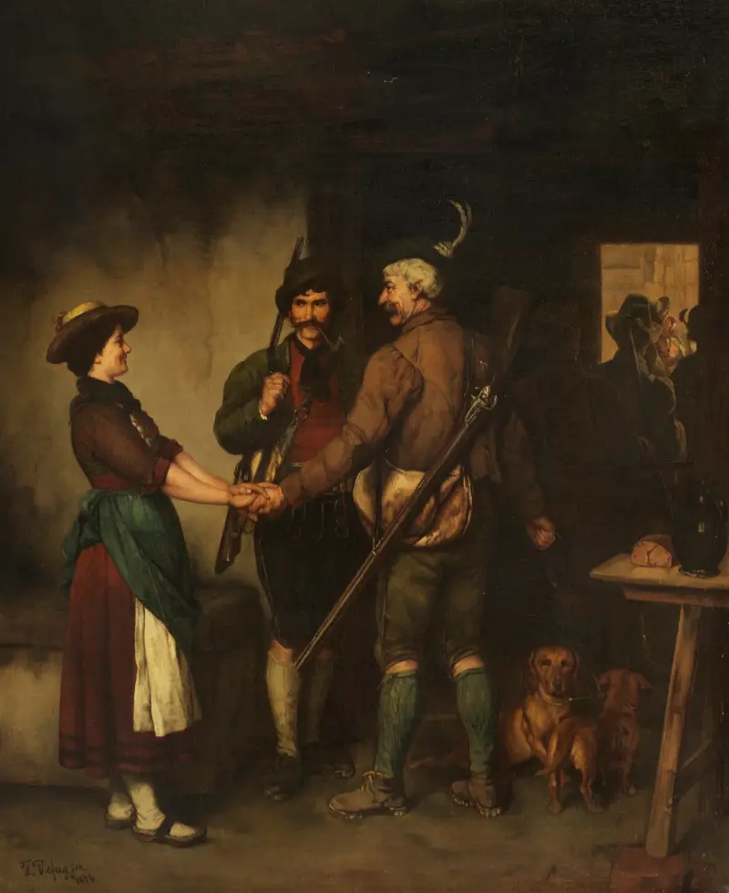 Abschied der Jäger av Franz von Defregger