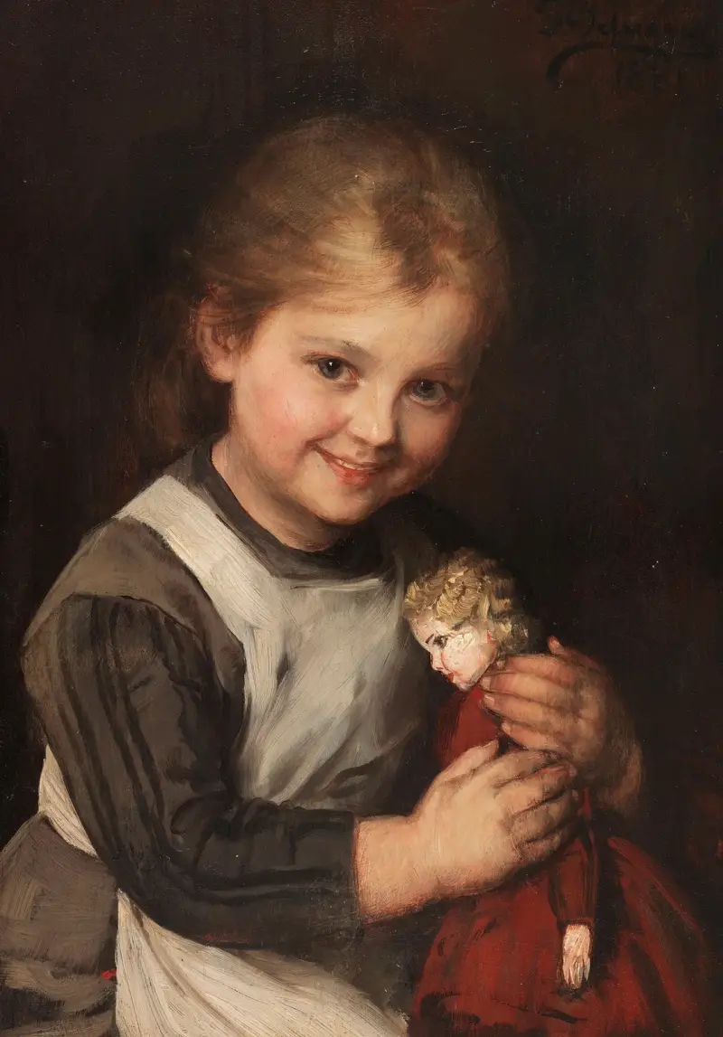 Dítě s panenkou, Franz von Defregger