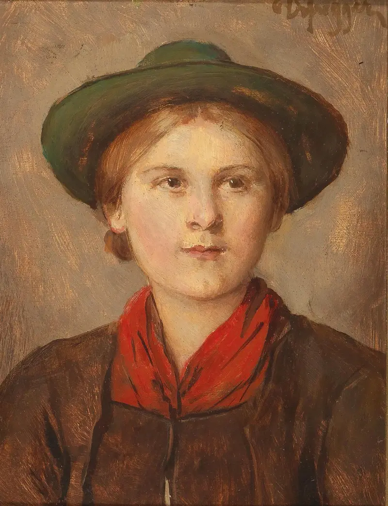 Young Girl av Franz von Defregger
