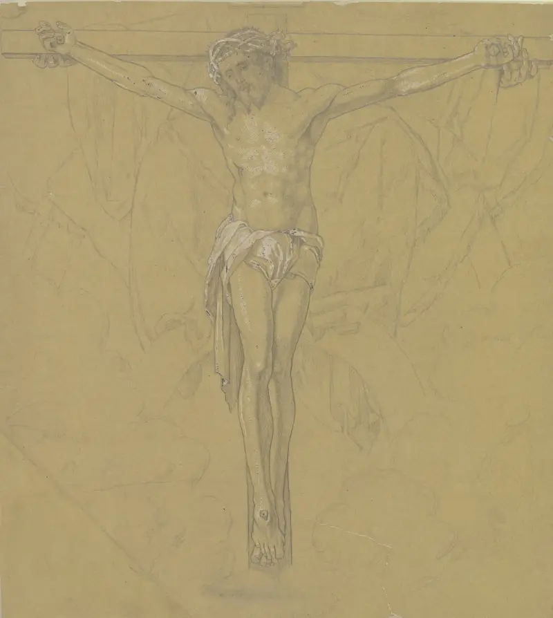 Kristus på korset (fragment av en trefaldighetsframställning) av Joseph von Führich