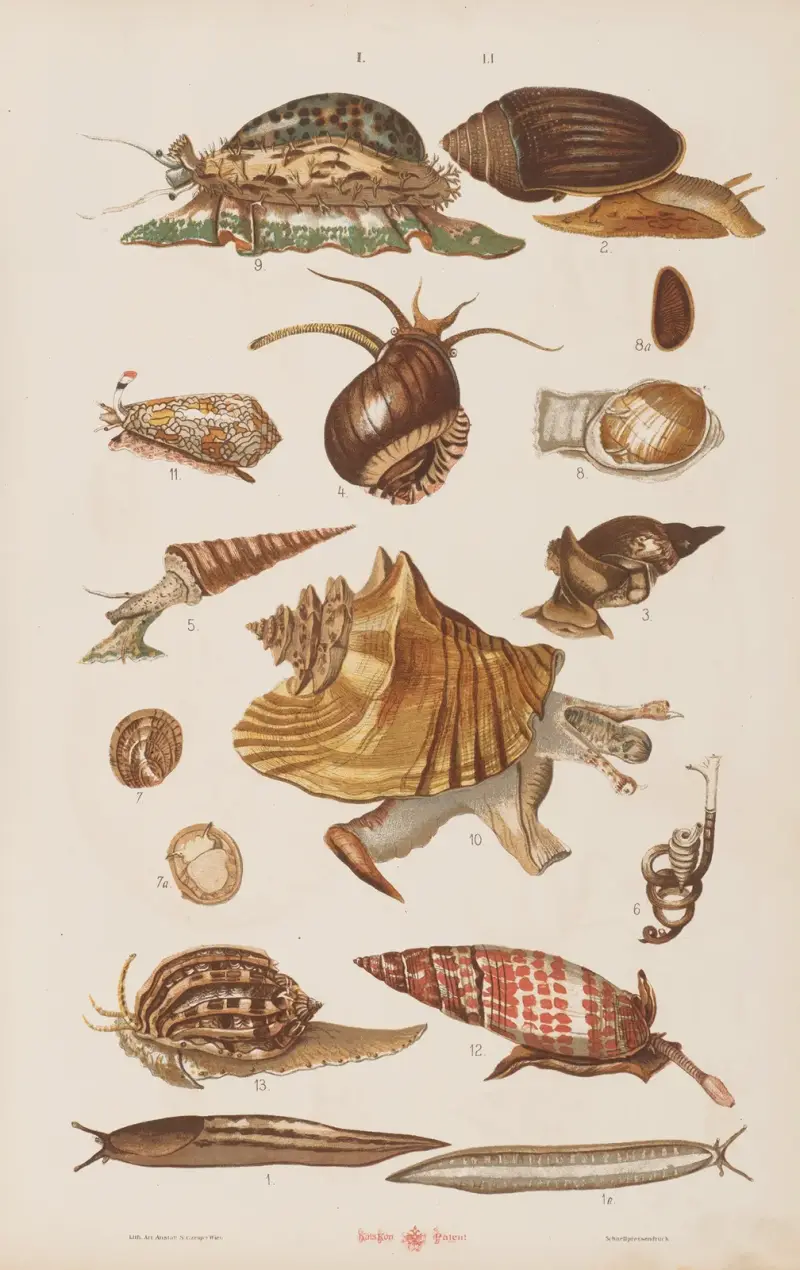 Stor atlas över zoologi, botanik och mineralogi, plansch 51 av Gustav von Hayek