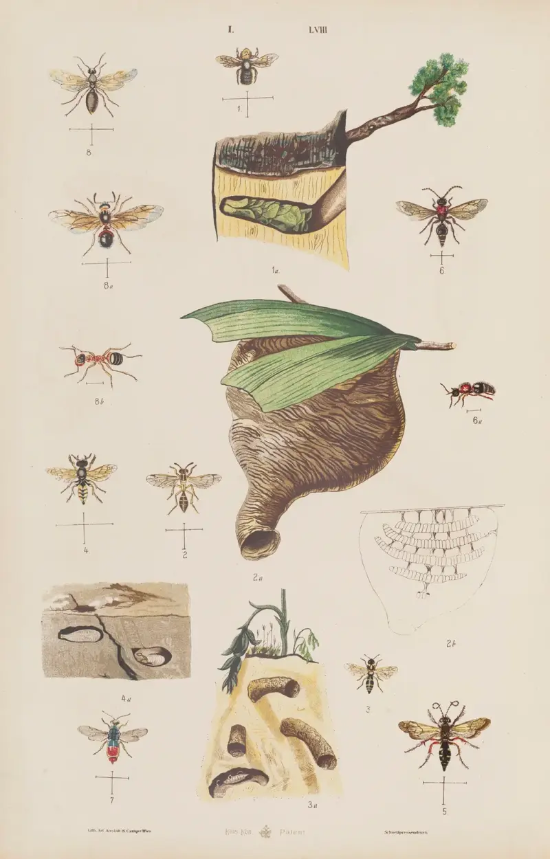 Stor atlas över zoologi, botanik och mineralogi, plansch 58 av Gustav von Hayek