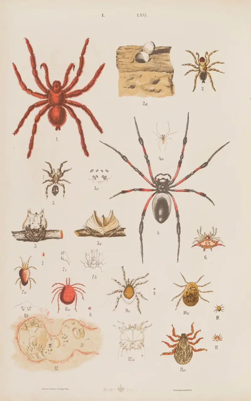 Stor atlas över zoologi, botanik och mineralogi, plansch 66 av Gustav von Hayek