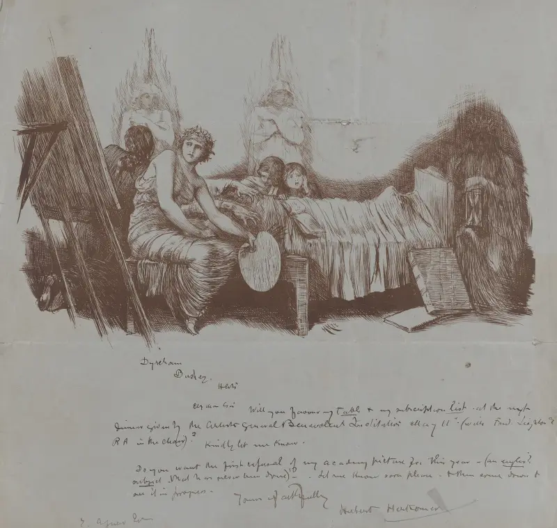 Inbjudan till välgörenhetsmiddag från Hubert von Herkomer till Thomas Agnew av Sir Hubert von Herkomer