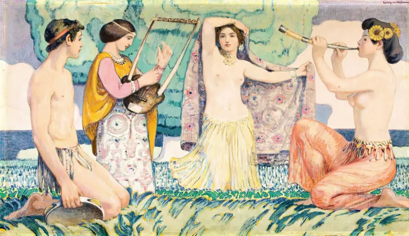 Arkadische Idylle von Ludwig von Hofmann