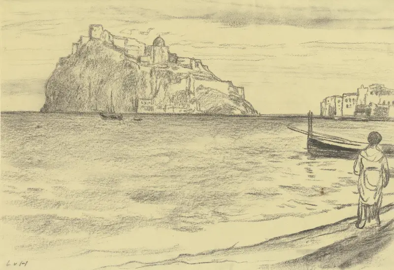 Castle d’Ischia av Ludwig von Hofmann
