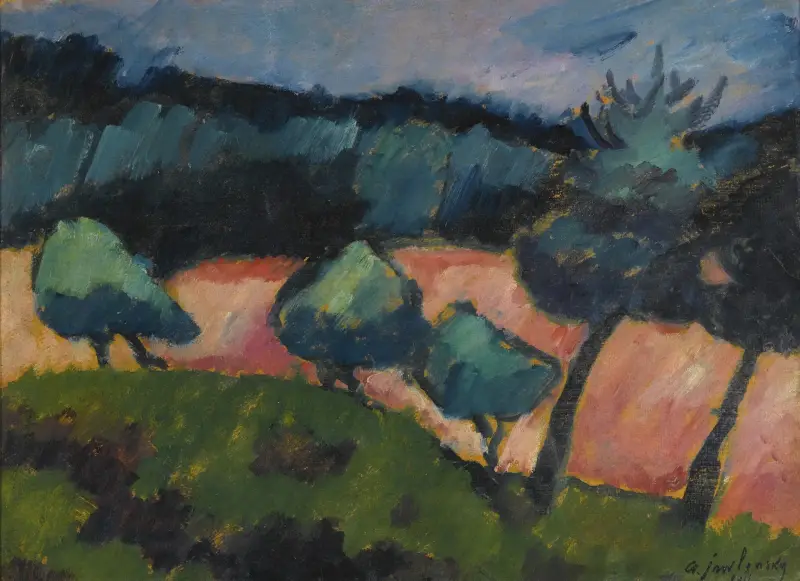 Träd och sanddyner i Prerow av Alexej von Jawlensky