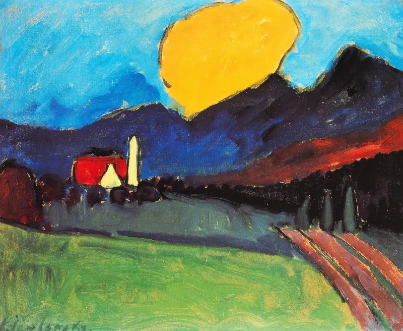 Landskap med orange moln av Alexej von Jawlensky