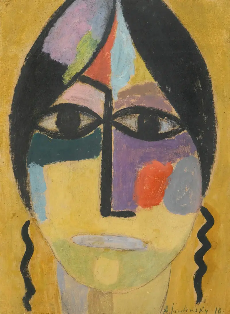 Mystiskt huvud; Korpen vinge IV av Alexej von Jawlensky