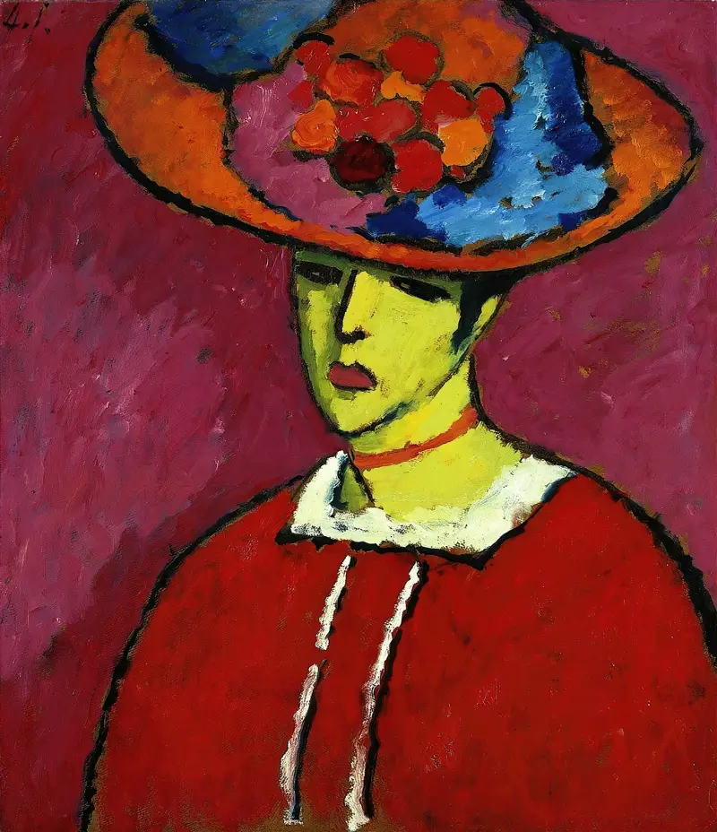 Schokko med bredbrättad hatt av Alexej von Jawlensky