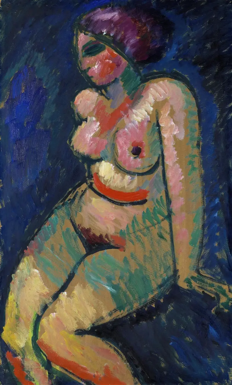 Sittande kvinnlig nakenakt av Alexej von Jawlensky