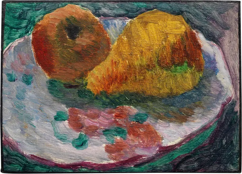 Stilleben med fajansfat och frukter av Alexej von Jawlensky