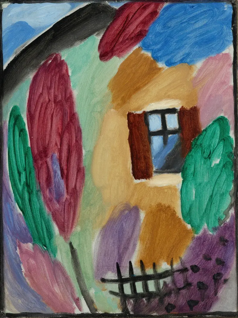 Variation mit Haus und Gartenzaun von Alexej von Jawlensky