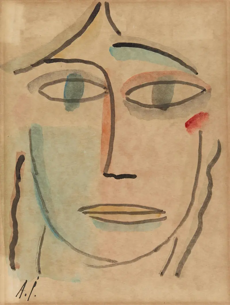 Kvinnohuvud med öppna ögon av Alexej von Jawlensky