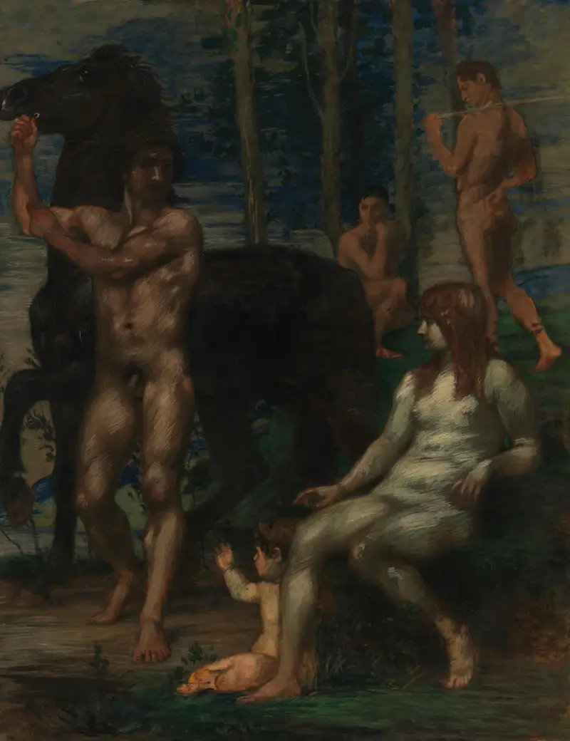 Pferdeführer und Nymphe av Hans Von Marées