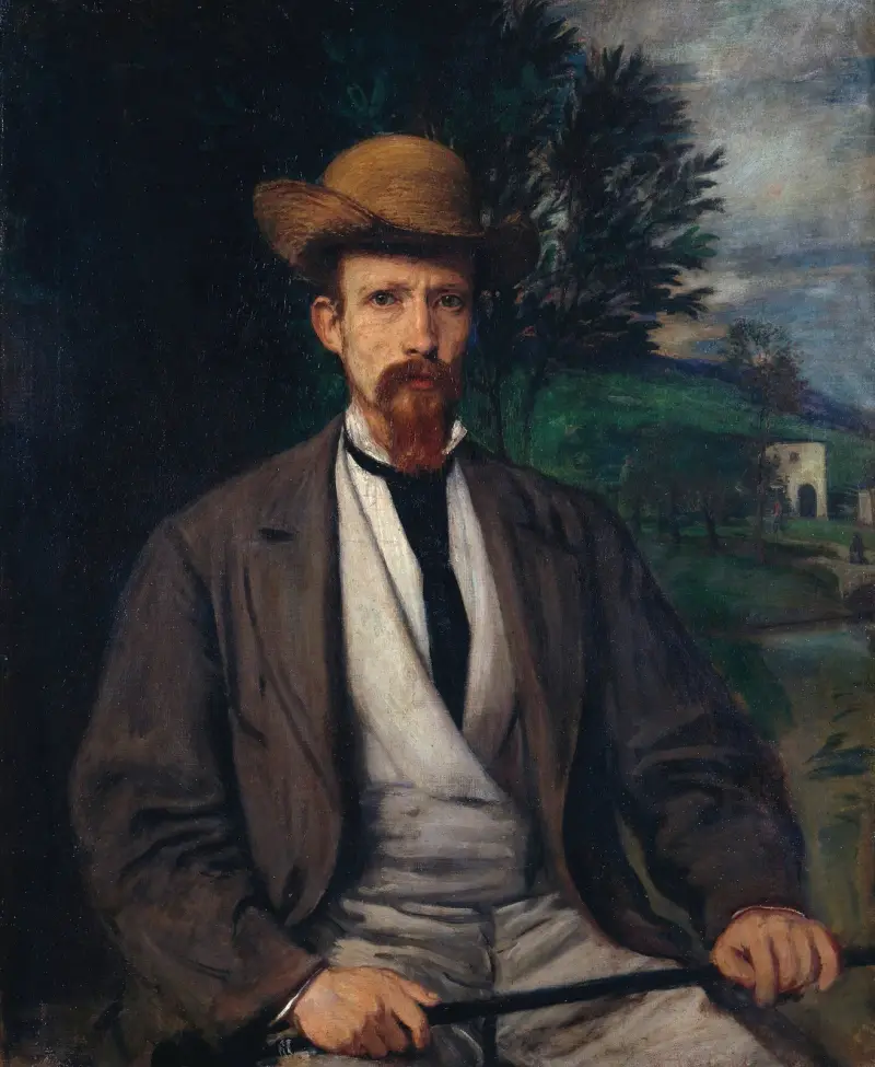 Self-Portrait with Yellow Hat av Hans Von Marées