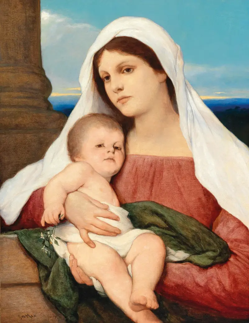 Madonna z Dzieciątkiem w otwartym krajobrazie, Gabriel von Max