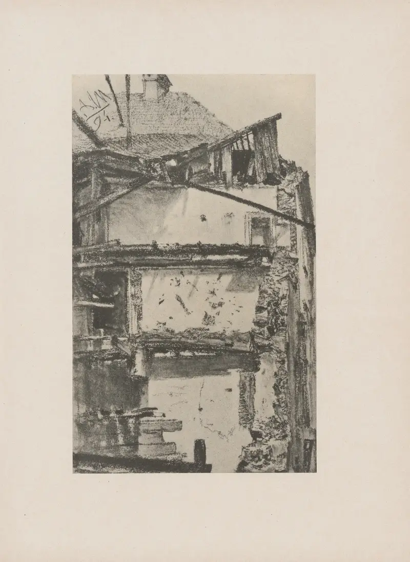 Zburzony dom, Adolph von Menzel