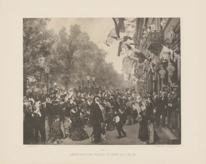 Kung Wilhelms avresa till armén den 31 juli 1870 av Adolph von Menzel