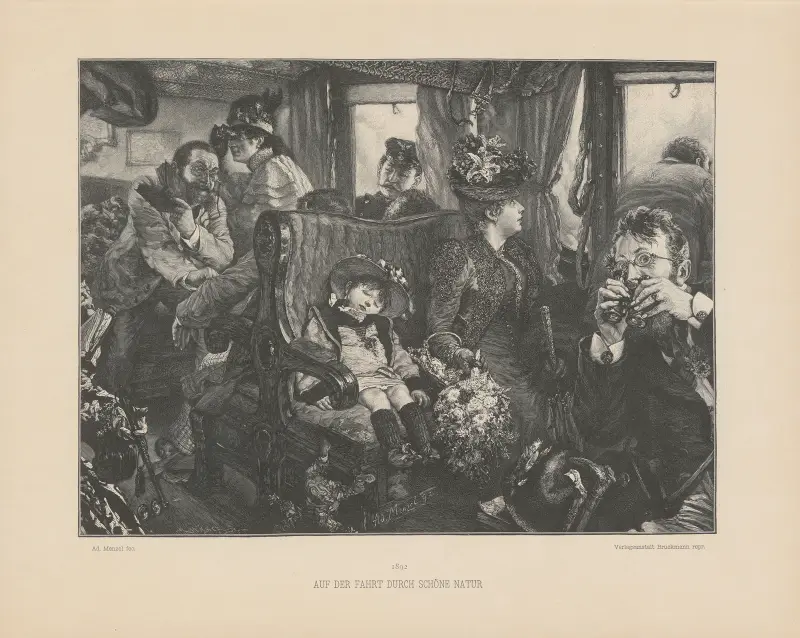 På färd genom vacker natur av Adolph von Menzel