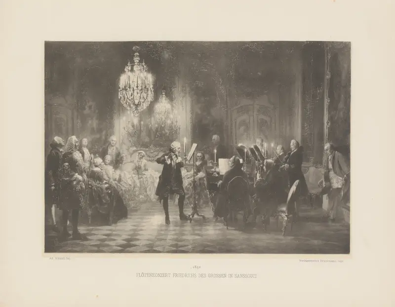 Flöjtkonsert av Fredrik den store i Sanssouci av Adolph von Menzel